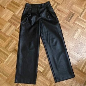 Babaton (ARITZIA) vegan leather pleated pants
